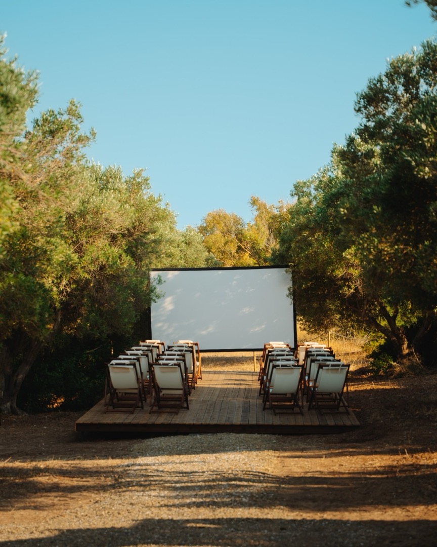 Open-air cinema at the club